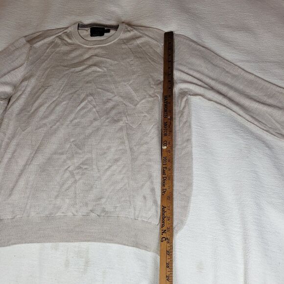 Black 1826 Brown Sweater Mens Beige Size XXL 100% Merino Wool Made Italy Winter - Picture 8 of 16